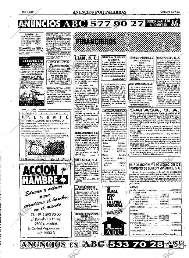ABC MADRID 26-07-1996 página 100