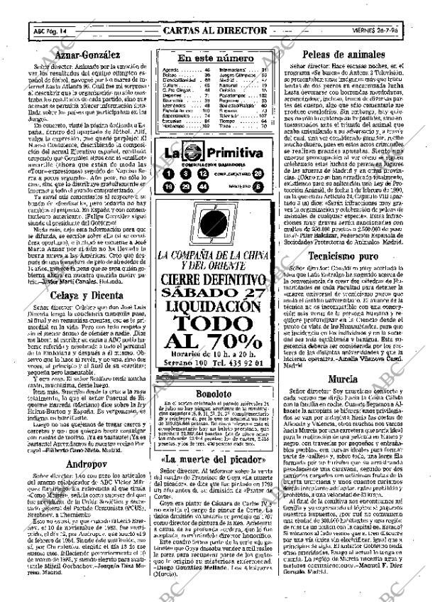 ABC MADRID 26-07-1996 página 14