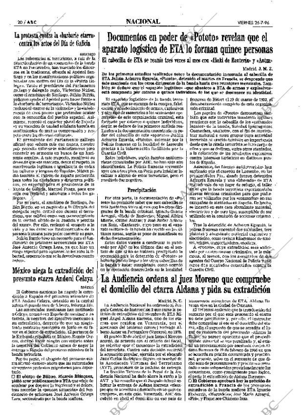 ABC MADRID 26-07-1996 página 20