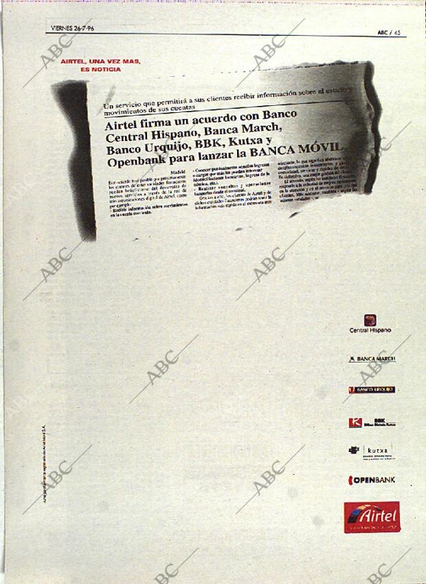 ABC MADRID 26-07-1996 página 45