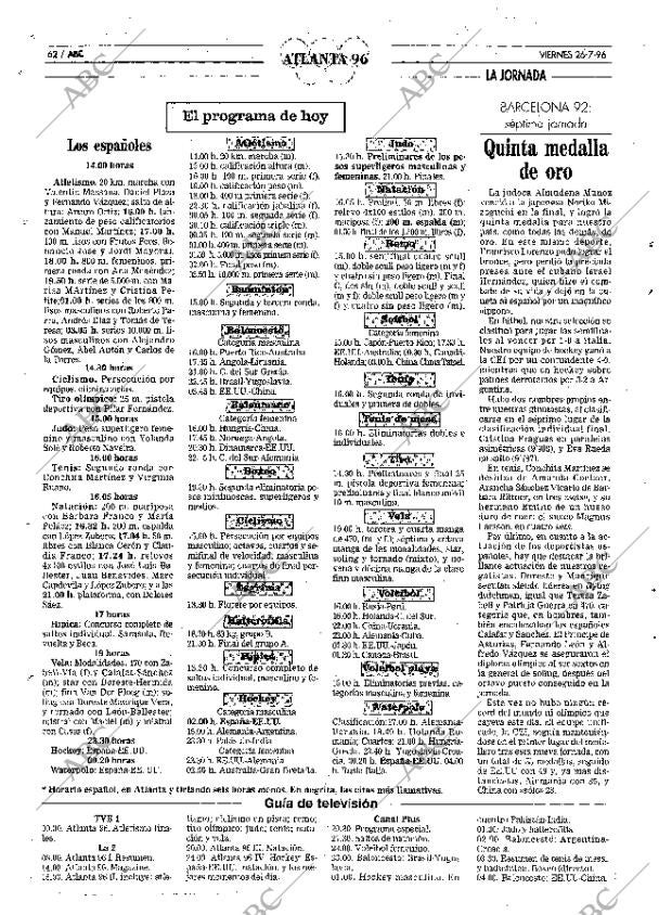 ABC MADRID 26-07-1996 página 62