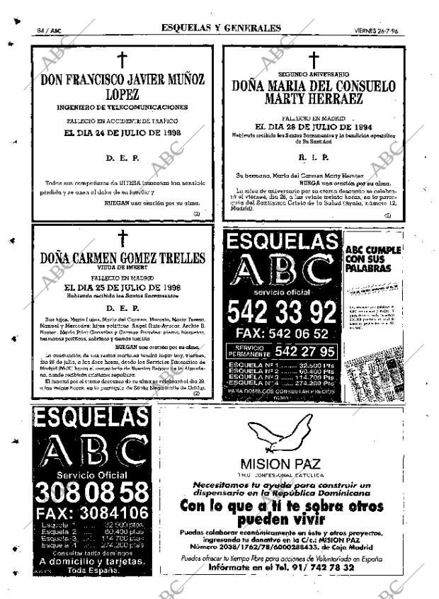 ABC MADRID 26-07-1996 página 84