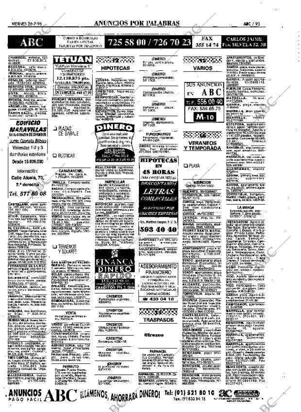 ABC MADRID 26-07-1996 página 93