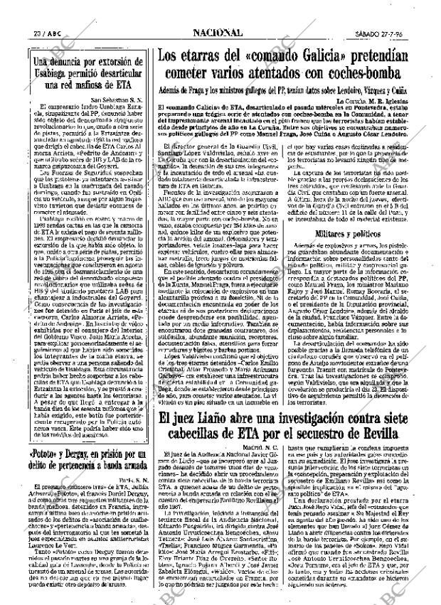 ABC MADRID 27-07-1996 página 20