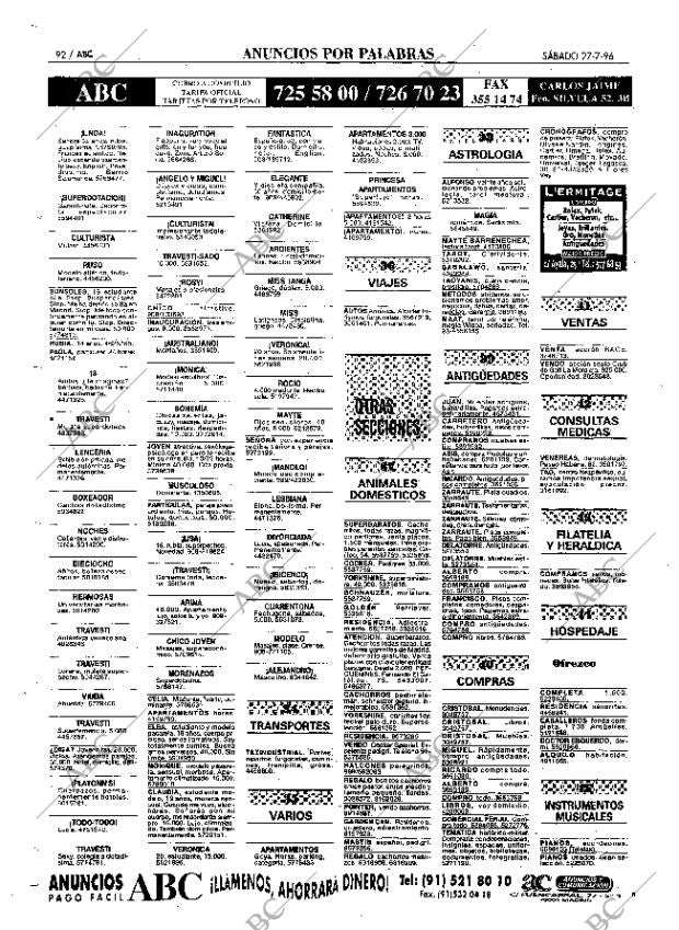 ABC MADRID 27-07-1996 página 92