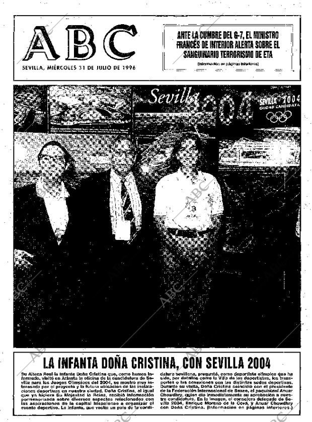 ABC SEVILLA 31-07-1996 página 1