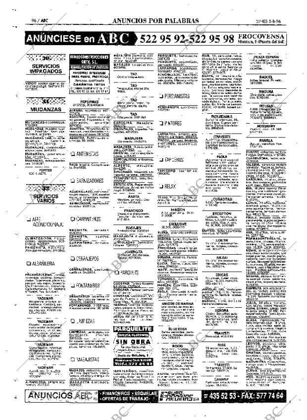 ABC MADRID 05-08-1996 página 96
