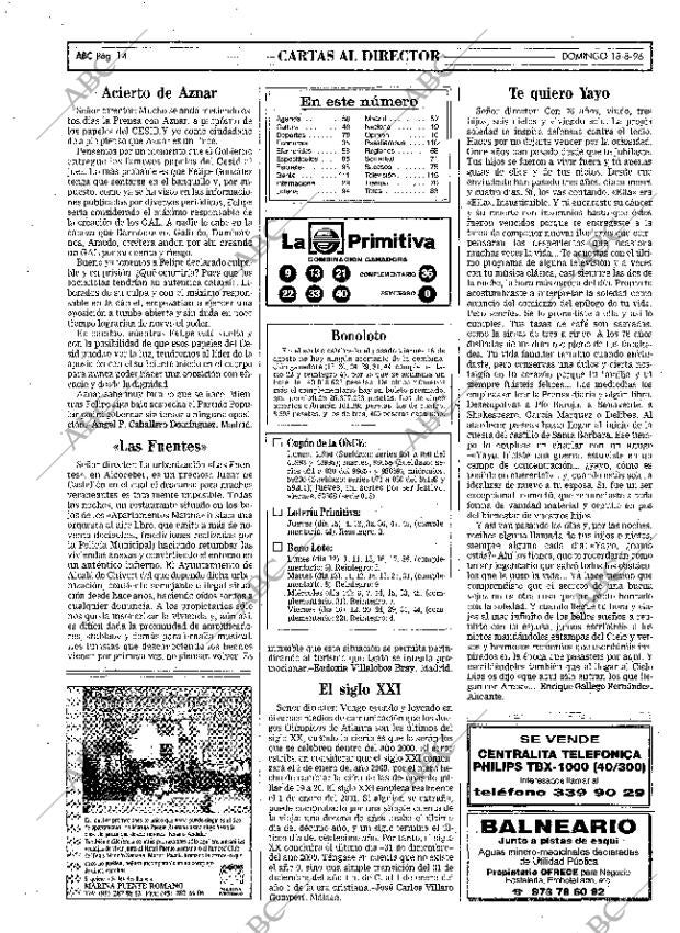 ABC MADRID 18-08-1996 página 14