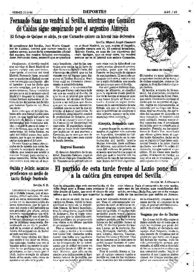 ABC SEVILLA 23-08-1996 página 63