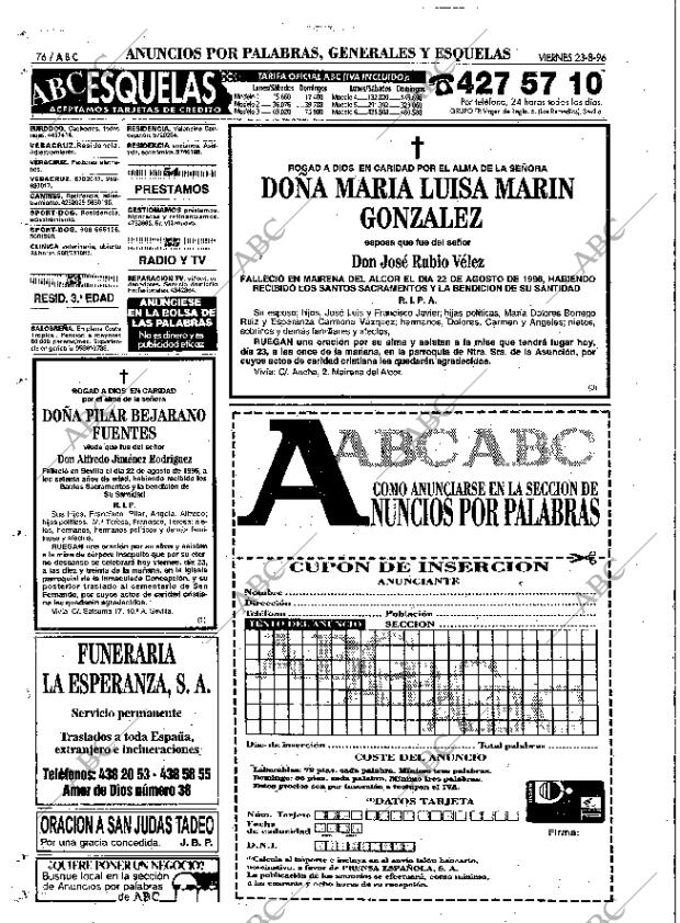 ABC SEVILLA 23-08-1996 página 76