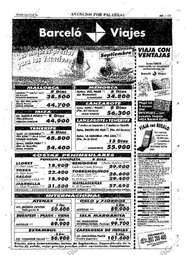 ABC MADRID 25-08-1996 página 109