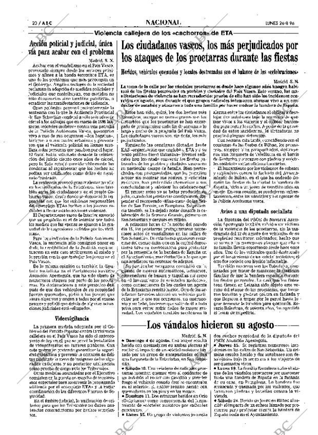 ABC MADRID 26-08-1996 página 20