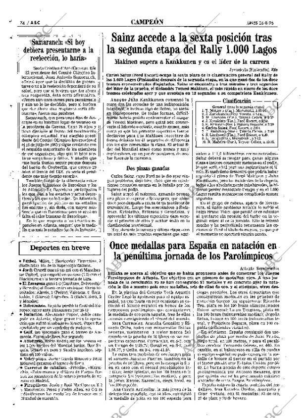 ABC MADRID 26-08-1996 página 74