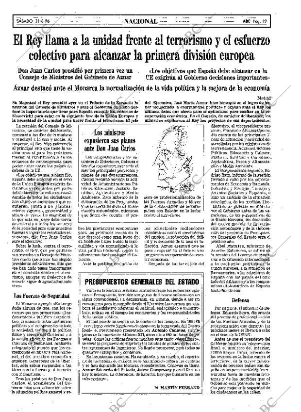 ABC MADRID 31-08-1996 página 19