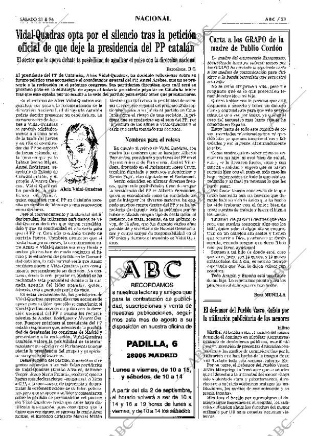 ABC MADRID 31-08-1996 página 23