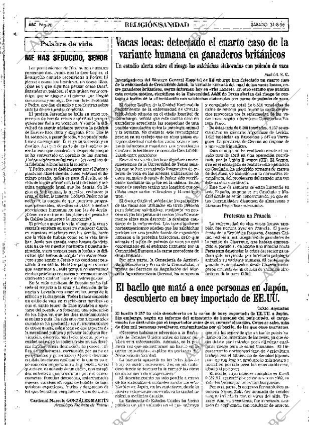 ABC MADRID 31-08-1996 página 70