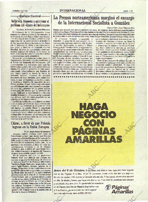 ABC MADRID 13-09-1996 página 33