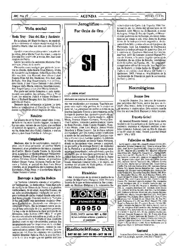 ABC MADRID 13-09-1996 página 62