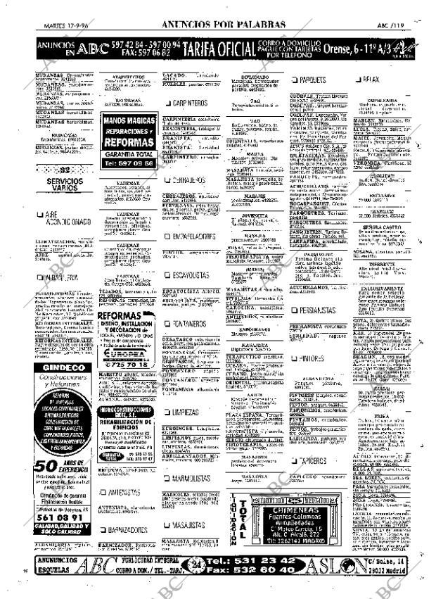 ABC MADRID 17-09-1996 página 119