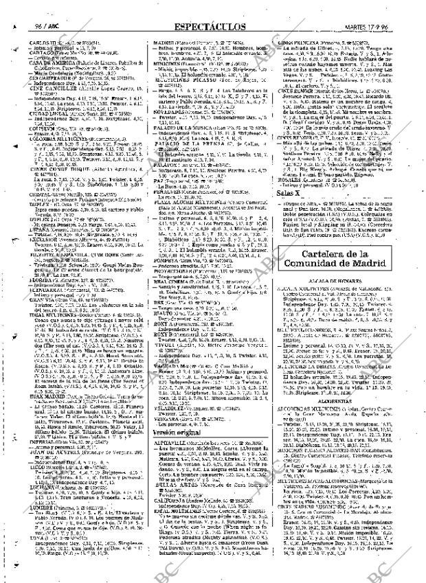 ABC MADRID 17-09-1996 página 96