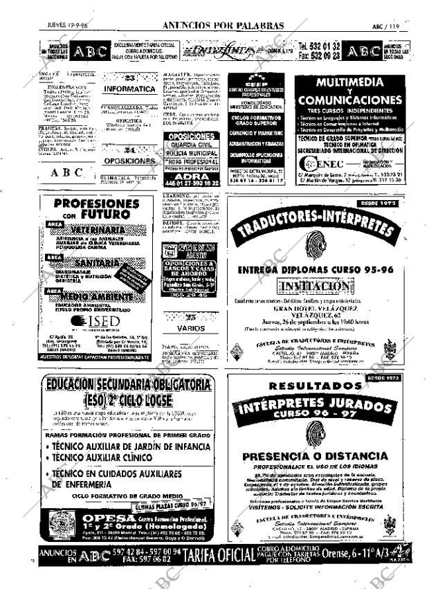 ABC MADRID 19-09-1996 página 119