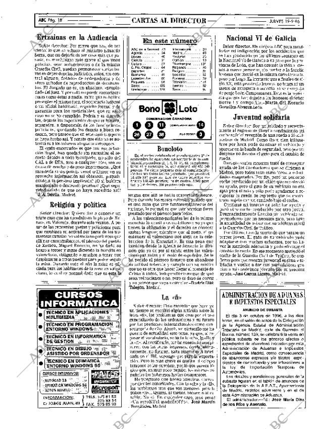 ABC MADRID 19-09-1996 página 18