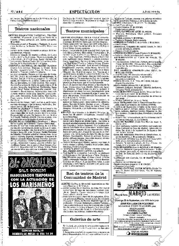 ABC MADRID 19-09-1996 página 92