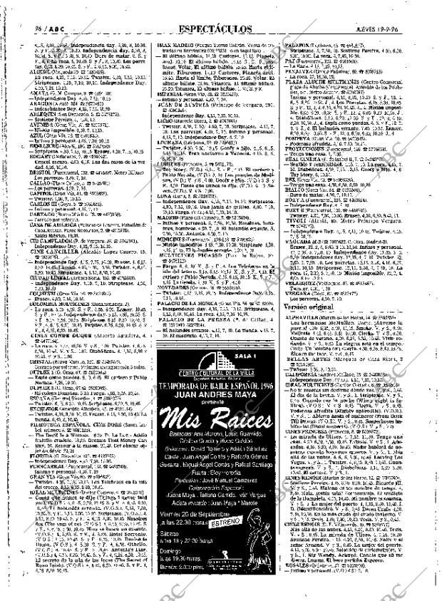 ABC MADRID 19-09-1996 página 96