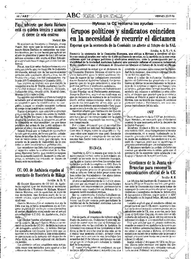 ABC SEVILLA 20-09-1996 página 66