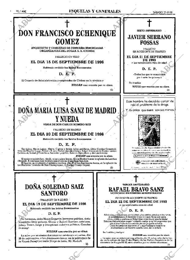ABC MADRID 21-09-1996 página 92