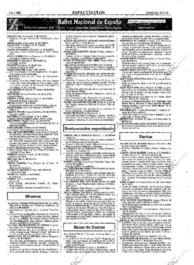 ABC MADRID 22-09-1996 página 104