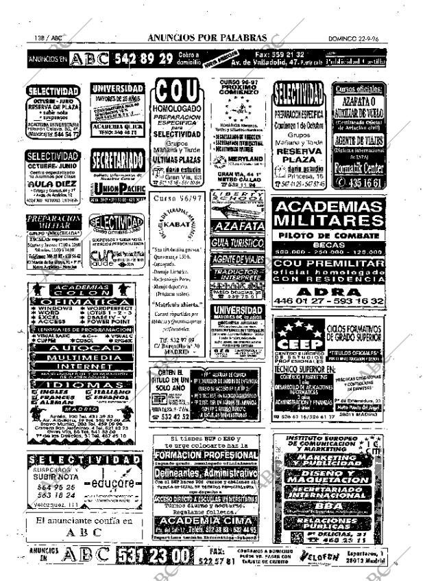 ABC MADRID 22-09-1996 página 138