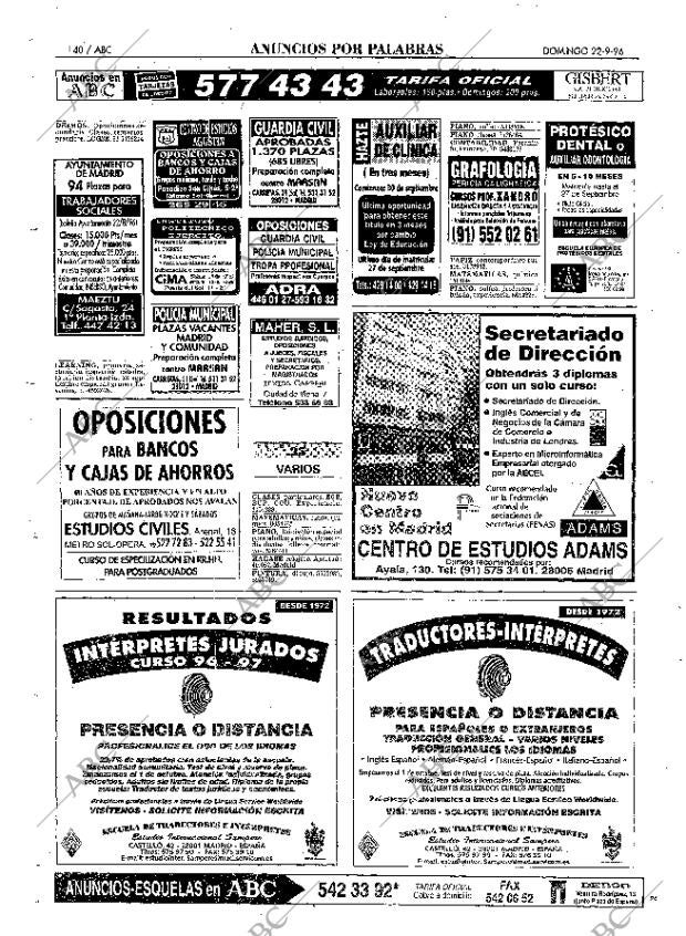 ABC MADRID 22-09-1996 página 140