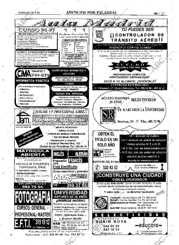 ABC MADRID 22-09-1996 página 147