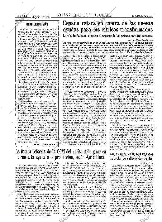 ABC MADRID 22-09-1996 página 62