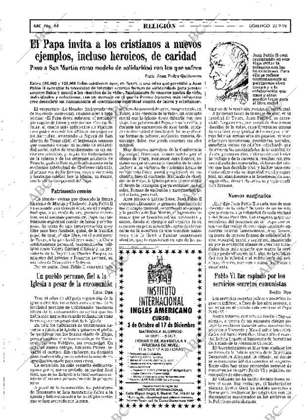 ABC MADRID 22-09-1996 página 64