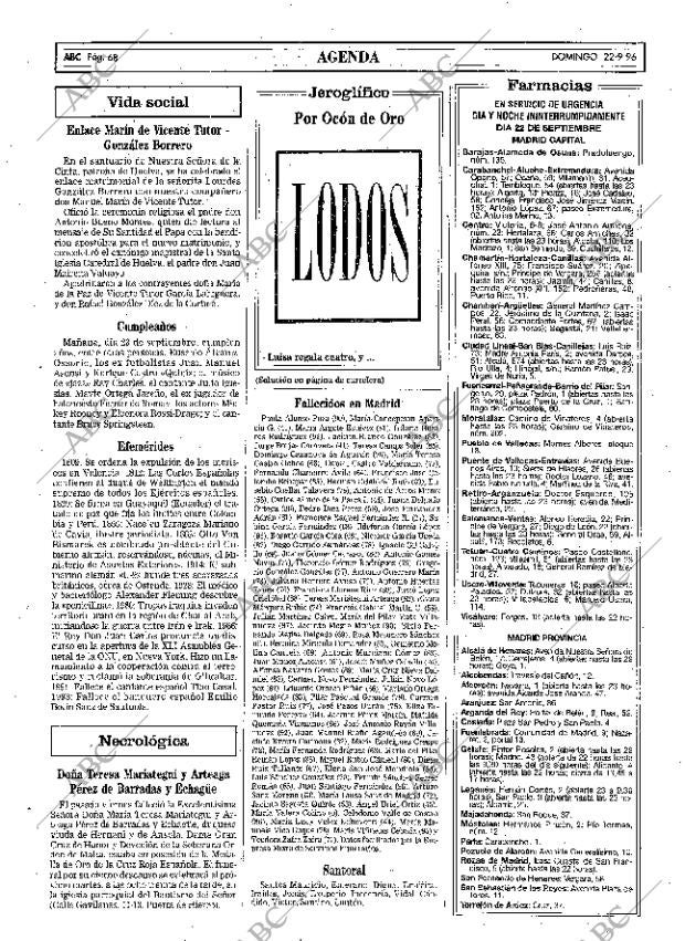 ABC MADRID 22-09-1996 página 68
