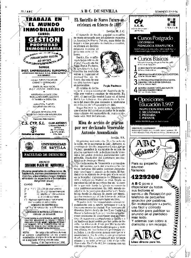 ABC SEVILLA 22-09-1996 página 70