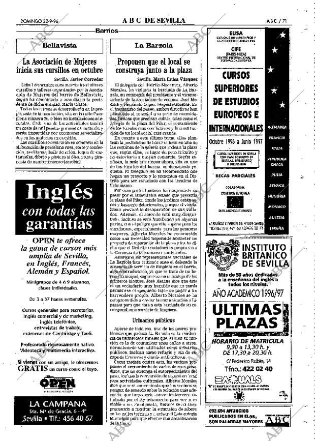 ABC SEVILLA 22-09-1996 página 71