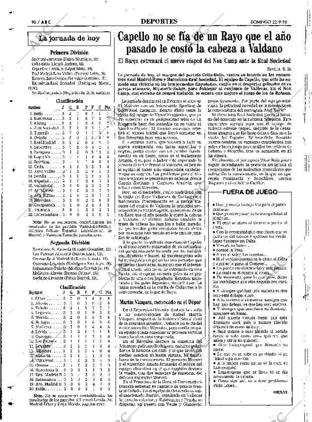 ABC SEVILLA 22-09-1996 página 98