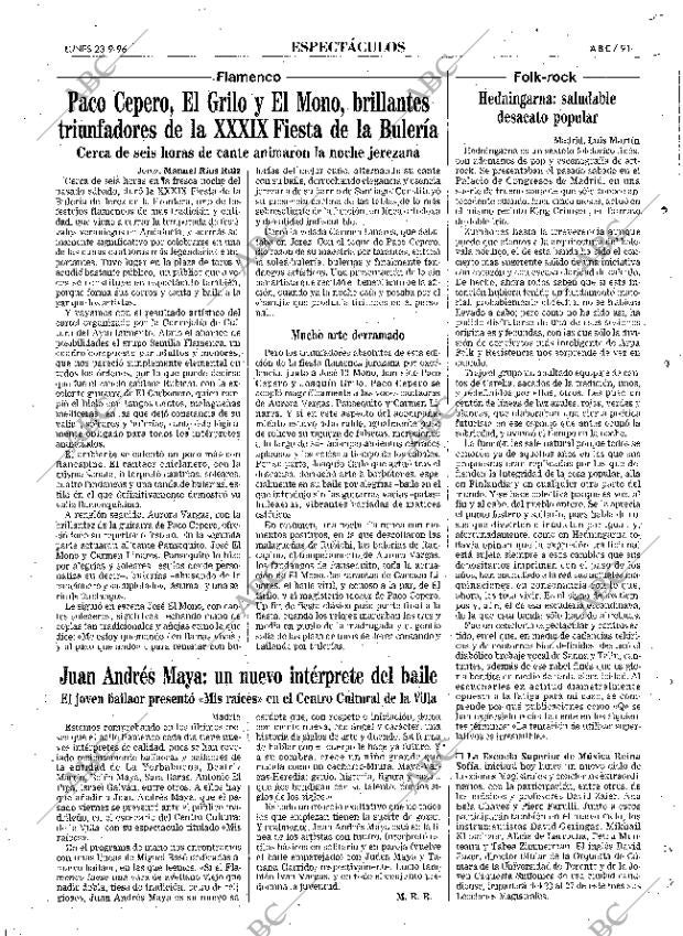 ABC MADRID 23-09-1996 página 91