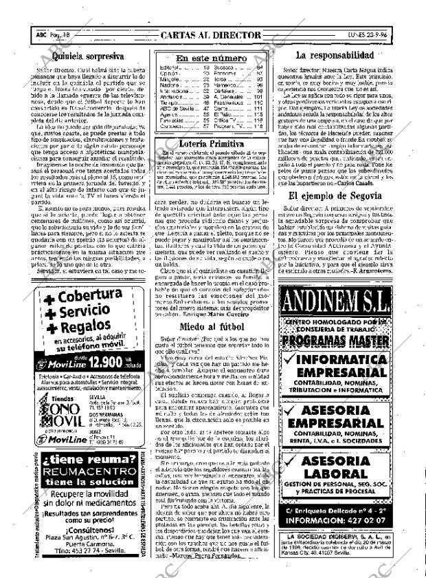 ABC SEVILLA 23-09-1996 página 18