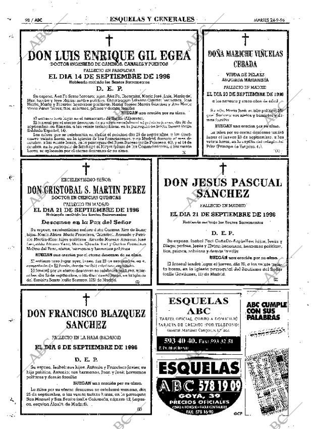ABC MADRID 24-09-1996 página 98