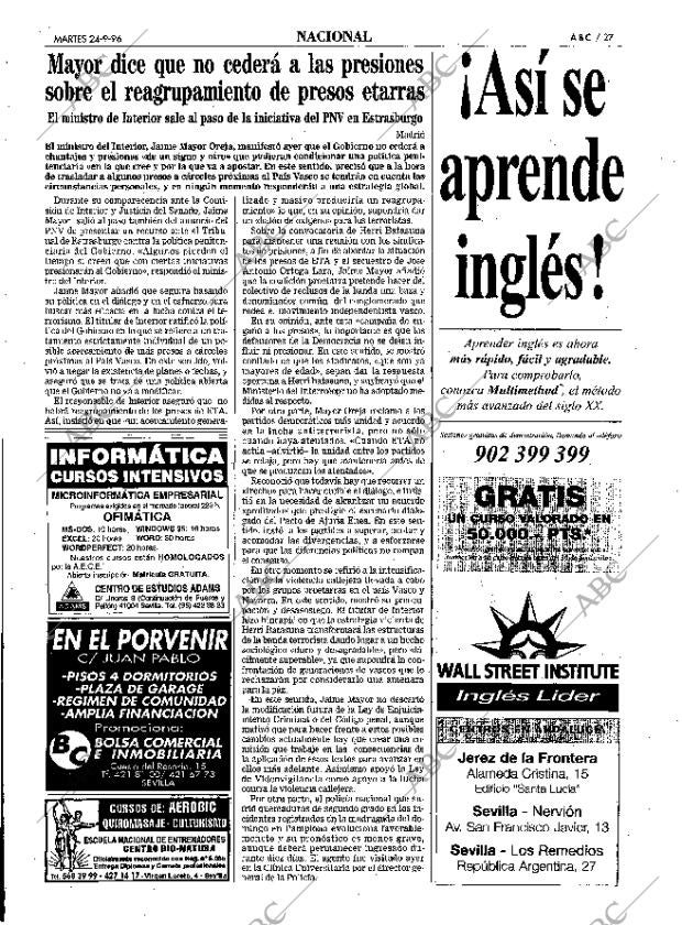 ABC SEVILLA 24-09-1996 página 27