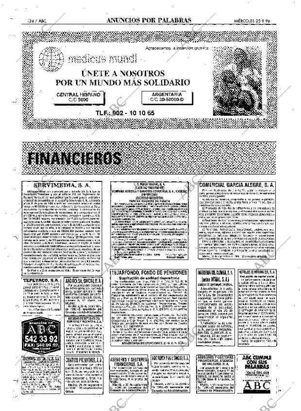 ABC MADRID 25-09-1996 página 124