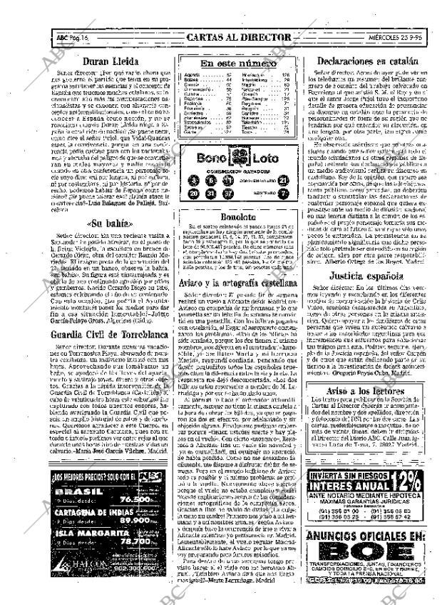 ABC MADRID 25-09-1996 página 16