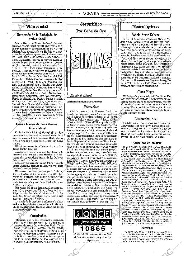 ABC MADRID 25-09-1996 página 62