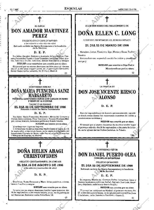 ABC MADRID 25-09-1996 página 92