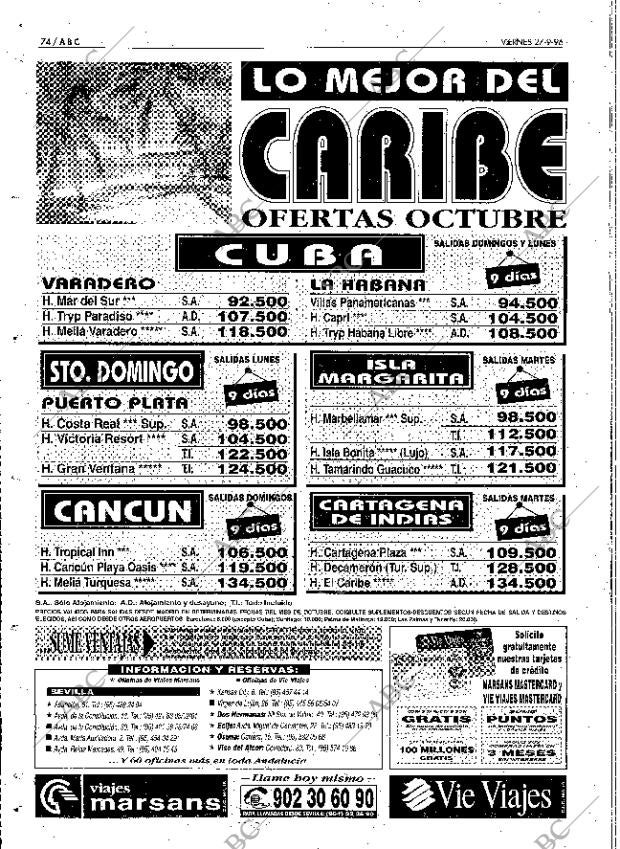ABC SEVILLA 27-09-1996 página 74