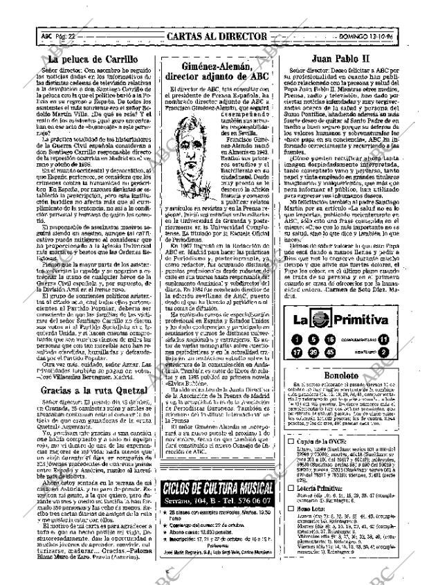 ABC MADRID 13-10-1996 página 22